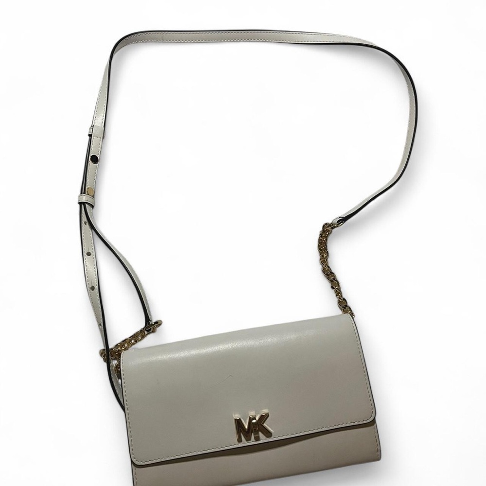 Michael Kors Cream Crossbody Bag with Flap Closure